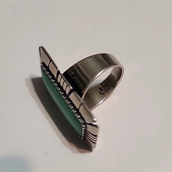Carolyn Pollack Relios Turquoise Sterling Silver Ring sz8 - Picture 7 of 11